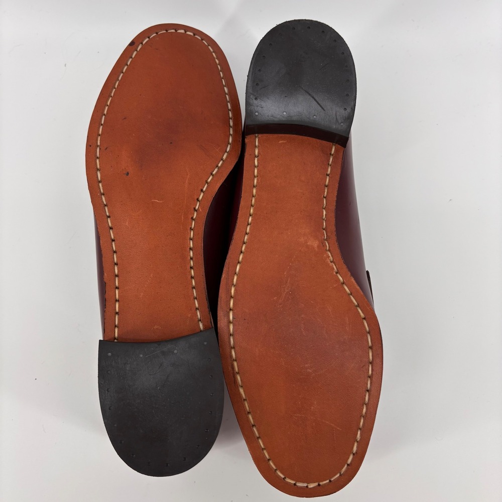 Vtg Sebago Penny Loafers Burgundy Leather Handsewn Made in USA Women's 8.5 AA - Picture 6 of 8